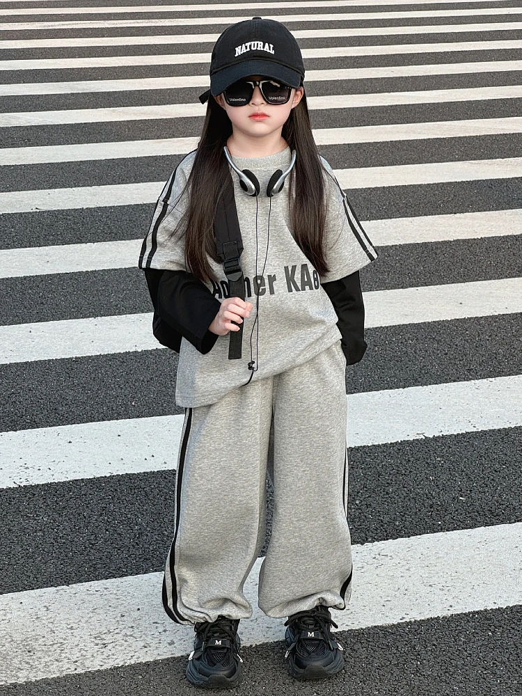 cool-girl's-spring-autumn-two-piece-set-korean-sle-children's-faionable-outfit-long-sve-pants-non-waable-hat