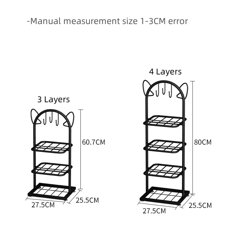 Imagem -06 - Multi-layer Metal Shoe Rack Cat Ear Cabinet High Heels Storage Shoes Organizer Chinelos Casa Sala de Estar Luxo