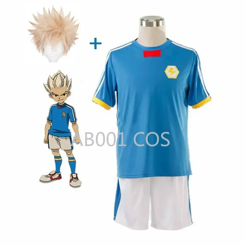 

Новинка Аниме Inazuma Eleven gouenji Shuuya Косплей костюмы топ брюки желтый парик волейбол Клубная Униформа спортивная одежда Джерси