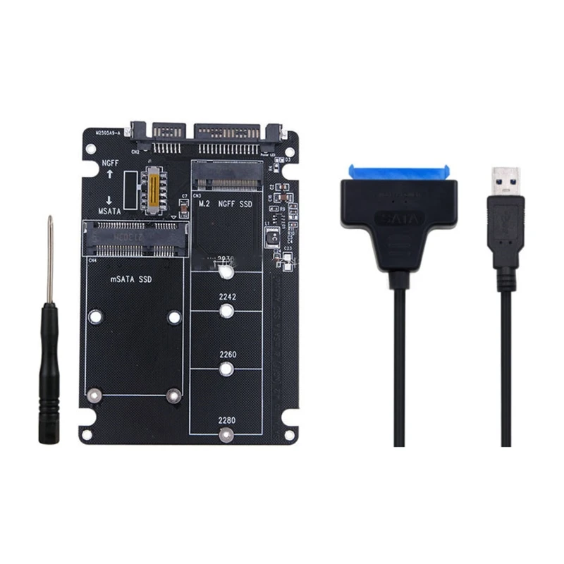 M.2 NGFF o mSATA a Adapter 2-in-1 scheda lettore convertitore NGFF o mSATA con convertitore via cavo