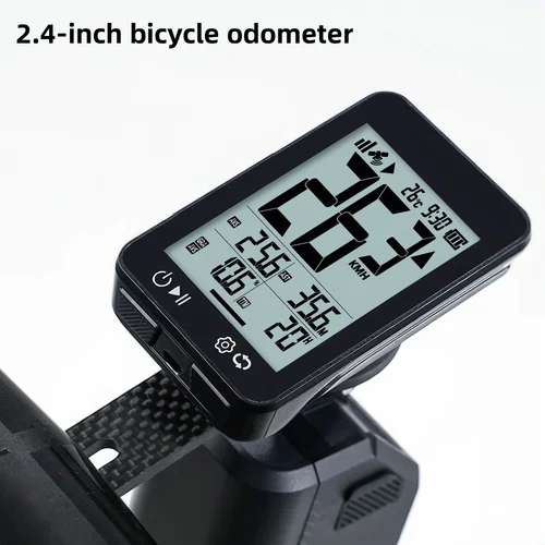Ordenador de bicicleta GPS, ordenador inalámbrico para bicicleta, pantalla LCD 2,4, velocímetro de ciclismo, odómetro con retroiluminación automática y soporte