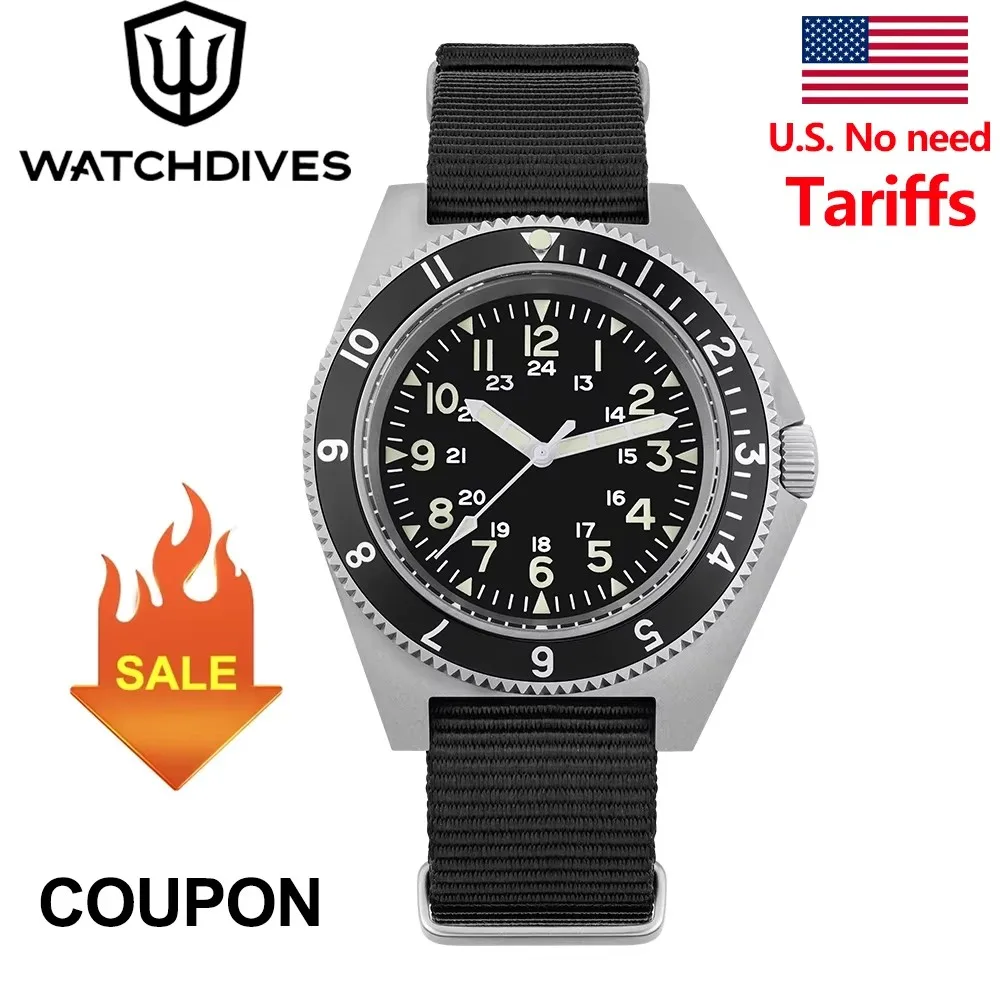 Watchdives WD1972 นาฬิกาผู้ชาย VH31 กวาดวินาทีควอตซ์ Sapphire สแตนเลสนาฬิกากันน้ํานาฬิกาข้อมือส่องสว่าง