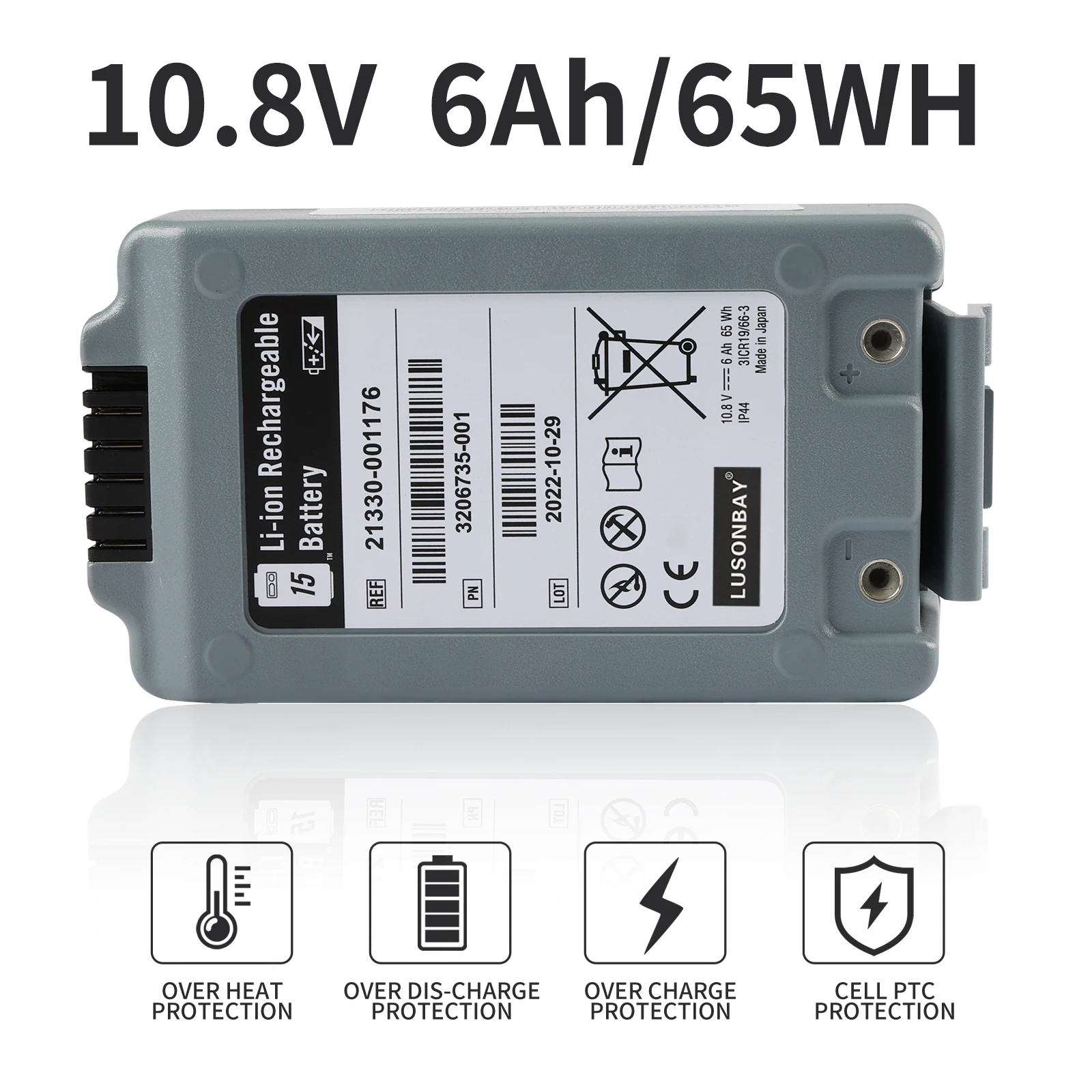 21330-001176 Rechargeable Battery for Medtronic Physio-Control Lifepak 15 Defibrillator 21330-001176 3206735-001 42172105 65WH