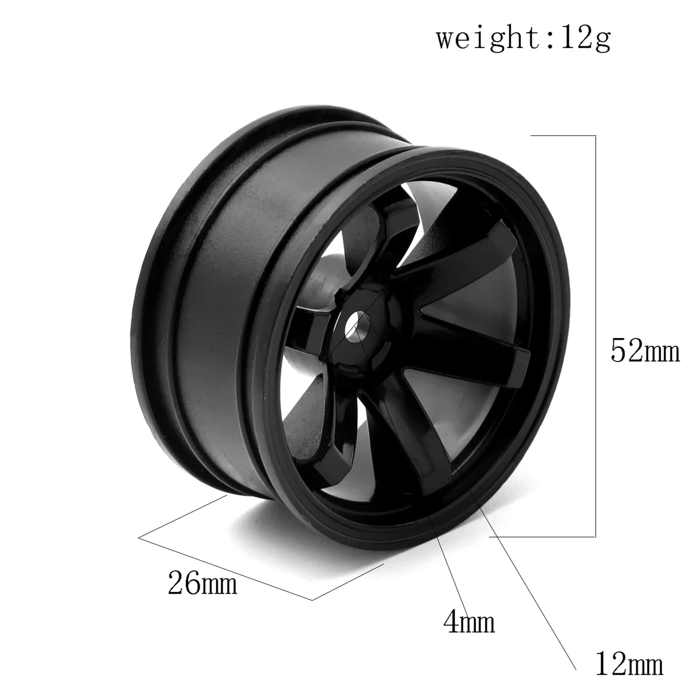 4pcs 52mm 1/10 RC On-Road Drift Racing Car Plastic Wheel Rim Wheel Hubs TE37 for Tamiya Kyosho HSP HPI Sakura Traxxas RedCat