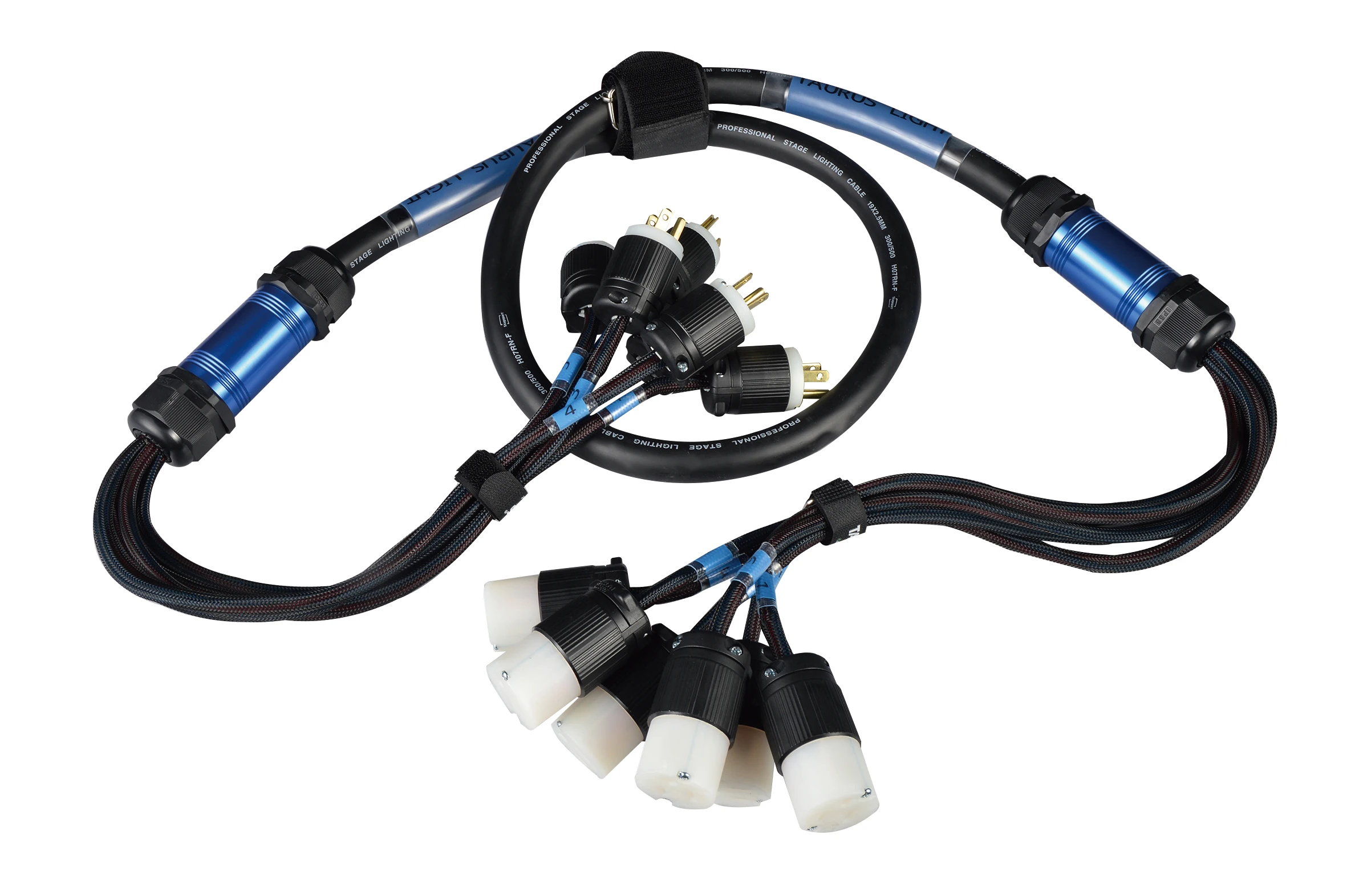 2024 New Customized Breakout Cable 6 Way  to Edison/CEE Connector/Powercon Split Cable