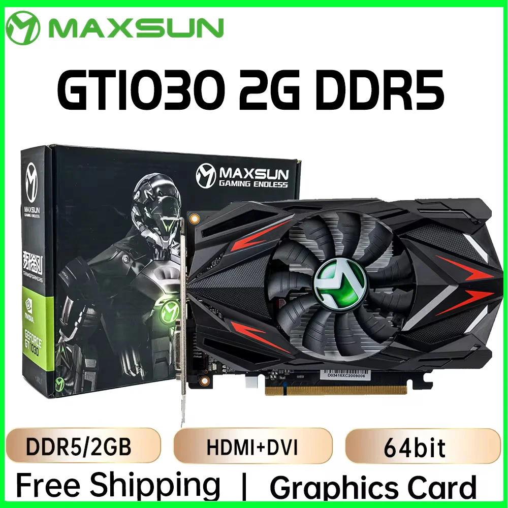 MAXSUN Graphics Cards GT 1030 Transformers 2GB DDR5 GPU Gaming Video Card PCI Express X4 Full New GT1030 Computer components