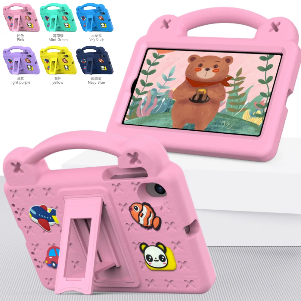 Kids Soft EVA Bear Case for Walmart Onn 7  inch  tablte Gen 4 2024 Funda Stand Shockproof Cover with Child Friendly Hand Holder