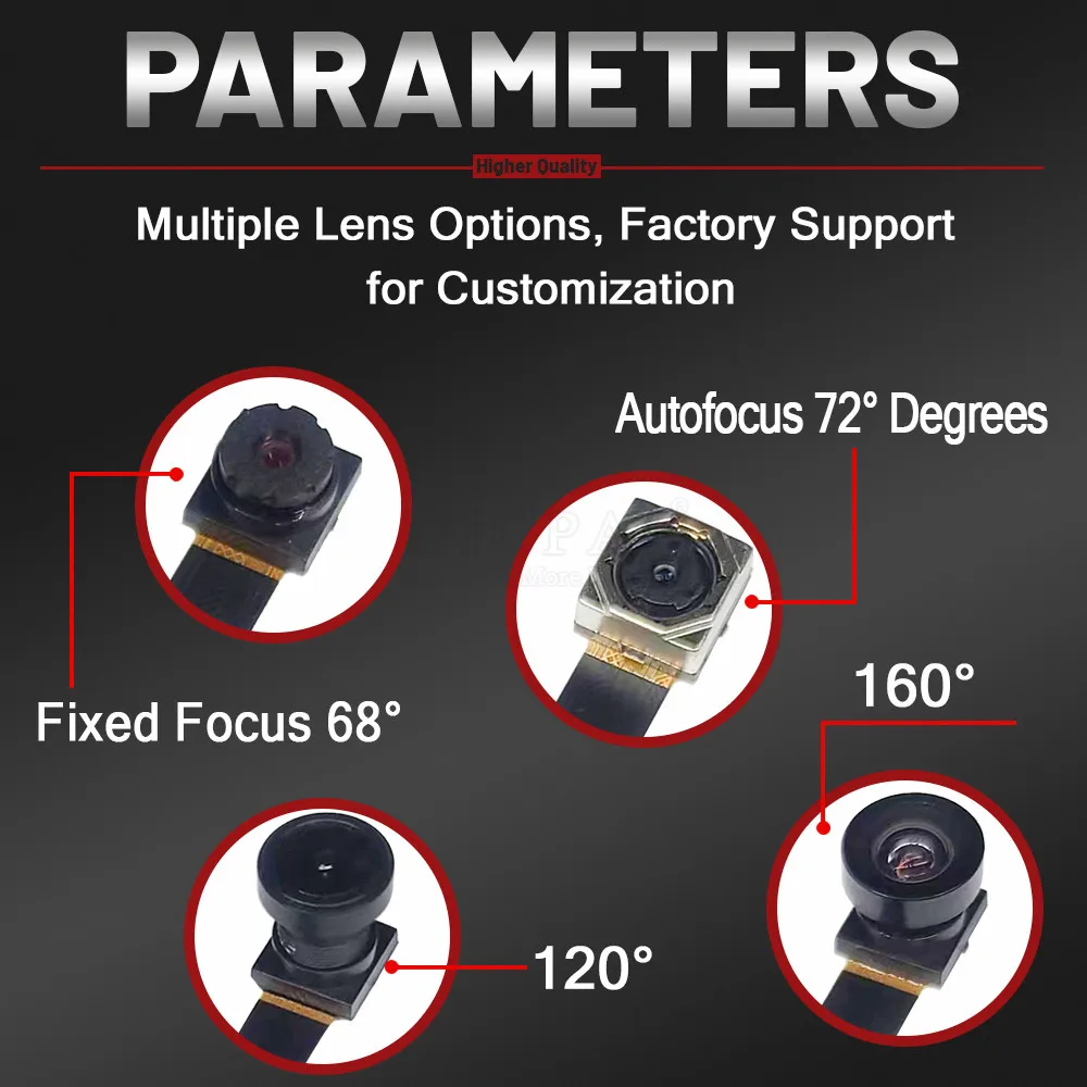 OV5640 Camera Module 78MM 68 72 120 160 Degree Auto Focus AF High-definition 5 Million Pixels 24PIN DVP MIPI Interface