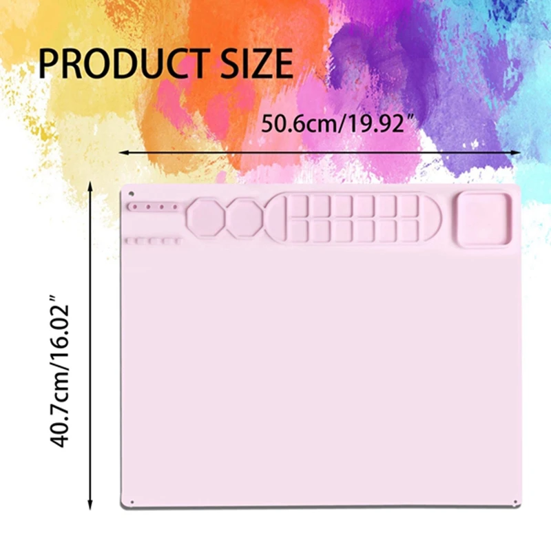Silicone Painting Mat,Silicone Art Mat, Art Mat With Cup, Easy Clean Up, Protects Surfaces Perfectly. For Paint, Color