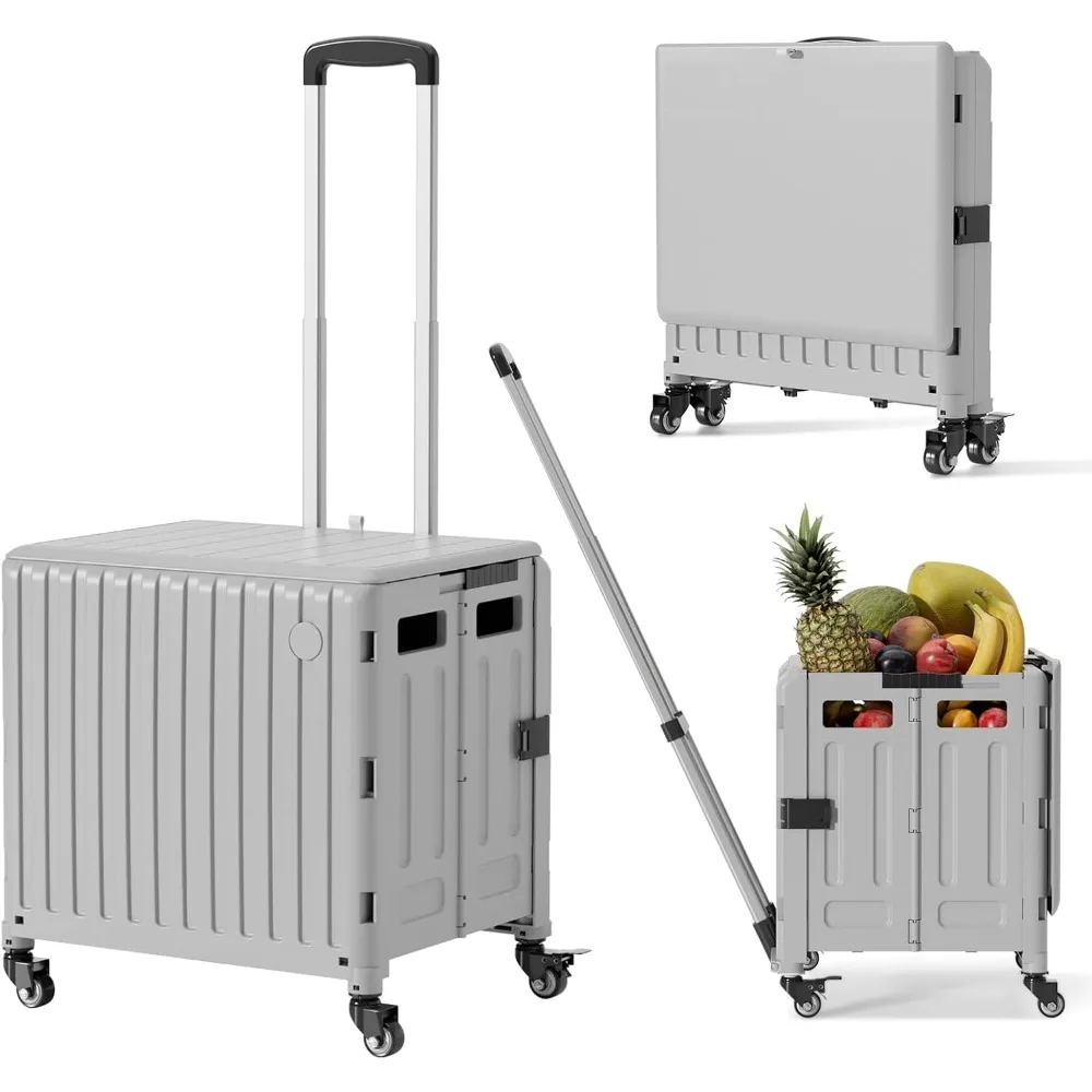 

Foldable Utility Cart for Housewife & Parents: Expandable Rolling Cart with Wheels, Storage Organizer for Home
