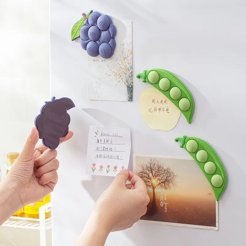 Creative Refrigerator Magnet Cartoon Blueberries Peas Images Seeds Separate Used Magnetic Tile Office Message Note Fixed