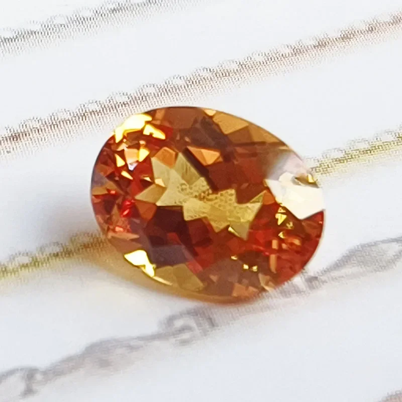 

L-Lab Grown Sapphire Orange Color Oval Shape Charms Gemstones Beads for Diy Jewelry Making Material Selectable AGL Certificate