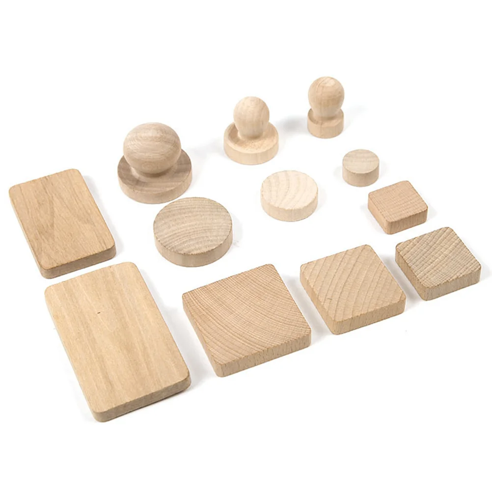 

15Pcs Solid Wood Stamp Bases Vintage Round and Cube Blocks for DIY Crafts Scrapbooking Envelope Invitations Seal Carving