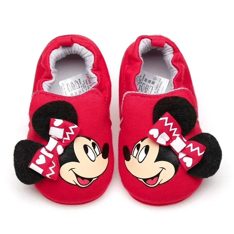 Disney Baby Boys Girls Casual Shoes for 0-36Month Ctue Minnie Mickey Cartoon Children\'s Shoes Soft Bottom Toddler First Walkers