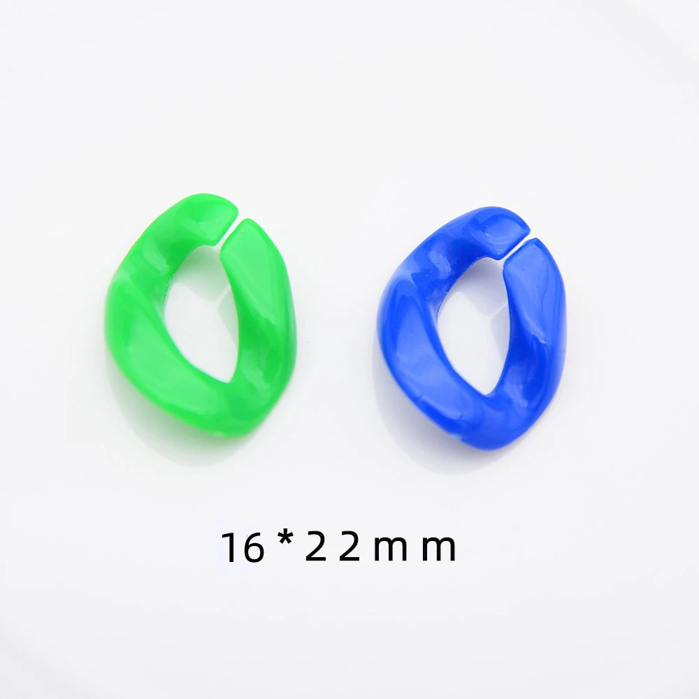 50 PCS 16 * 22mm  Pinkycolor  Plastic Open Chain Insert Ring  DIY Charm Making Jewelry, Necklace, Clothing, Luggage Accessories