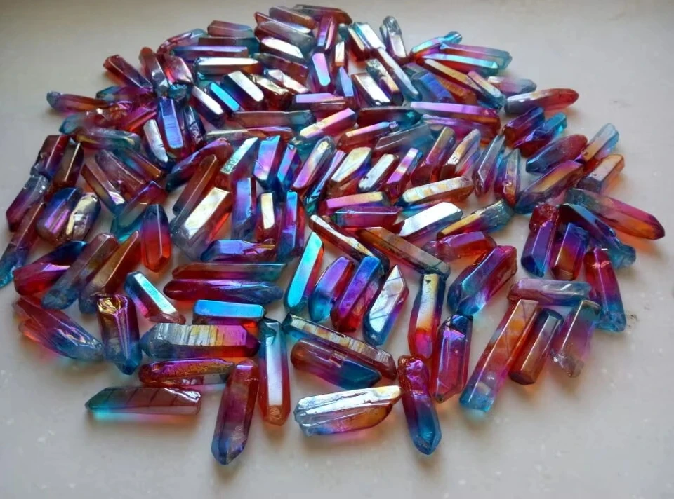 1000g Angel Aura Quartz Crystal Rough Raw Gemstone Points Bulk Wholesale Lot for Healing Reiki Jewelry Making
