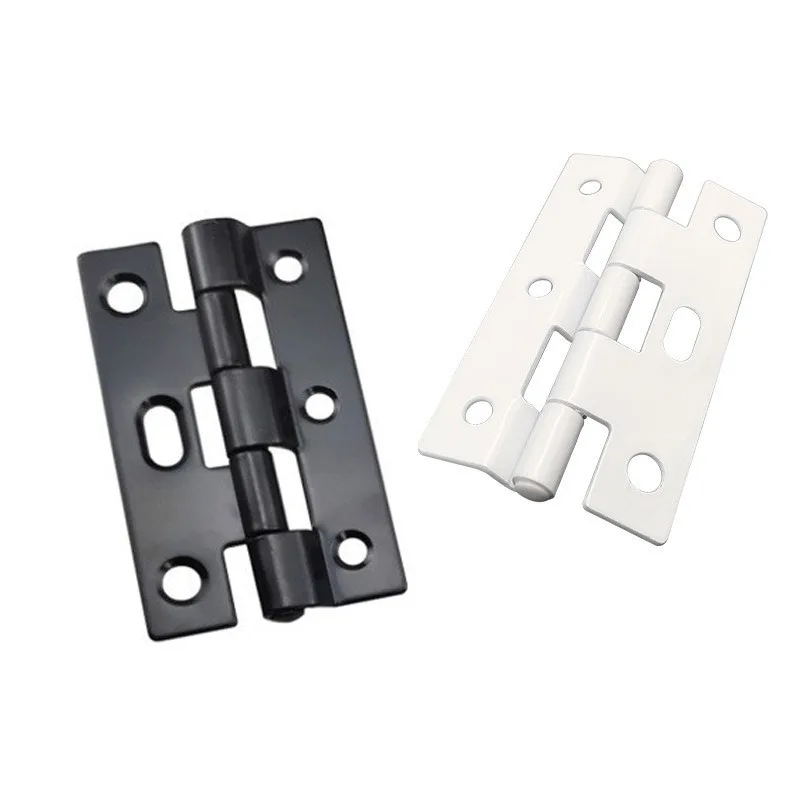 

3 Inch 3 Fold 6 Hole Iron Hinge Adjustable Hole Hinge 2pcs White Black Furniture Hardware hidden door hinge hardware