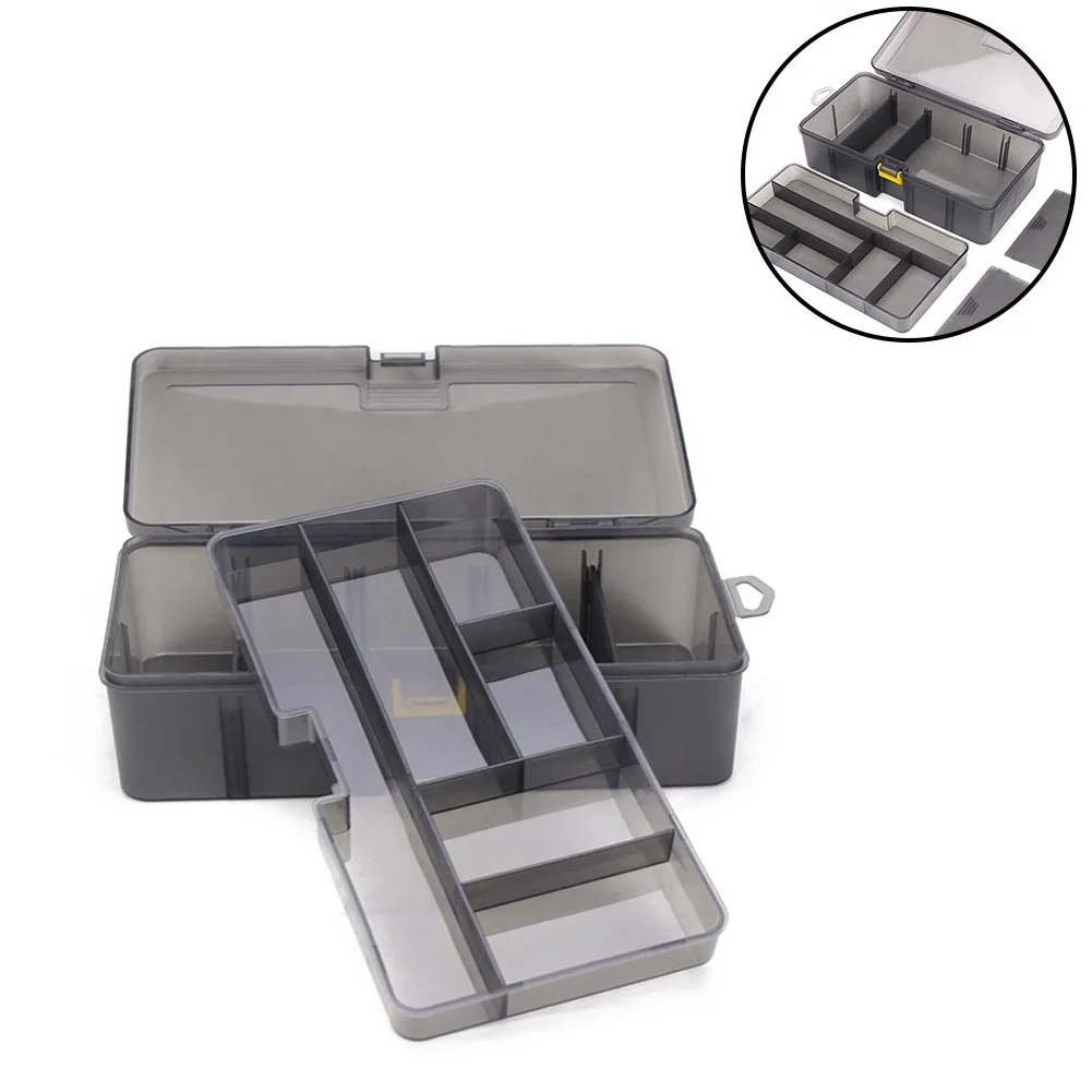 Multi-division Fishing Tackle Storage Box with Dual Layer Structure Designed for Lures Hooks and Small Tool Organization