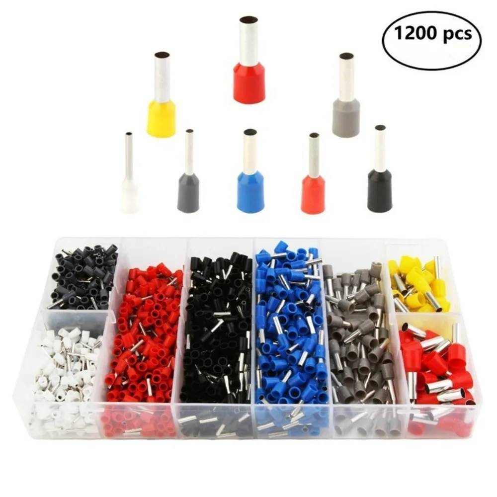 

1200PCS Boxed Insulated Cord End Terminal Pin End Terminals Crimp Terminal Electrical Wire Connectors