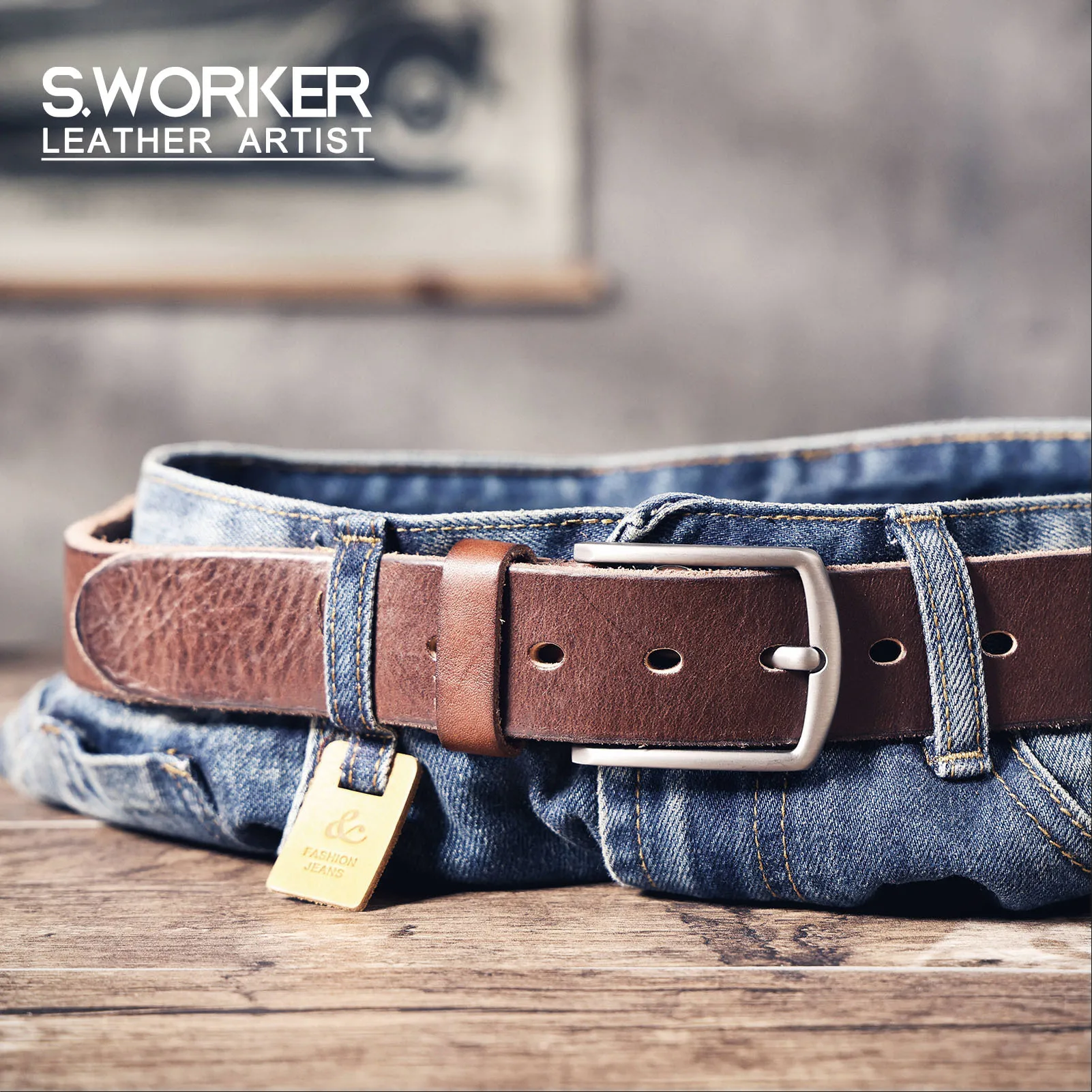 

New Style Retro Casual Top Layer Cowhide Men Pin Buckle Belt Handmade Genuine Leather Belt Simple Versatile Classic Fashionable