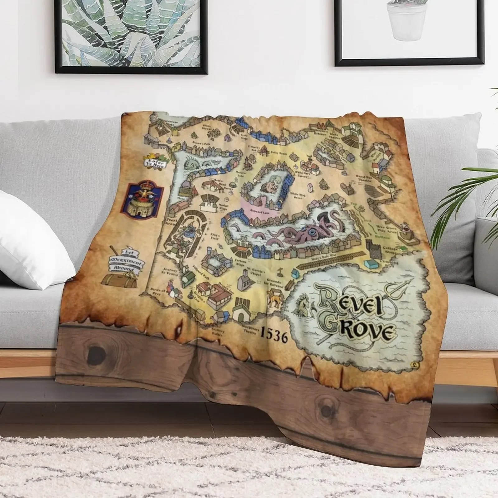 Map of Revel Grove - 1536 Pt II Covers Throw Blanket Luxury Designer cosplay anime Loose Blankets