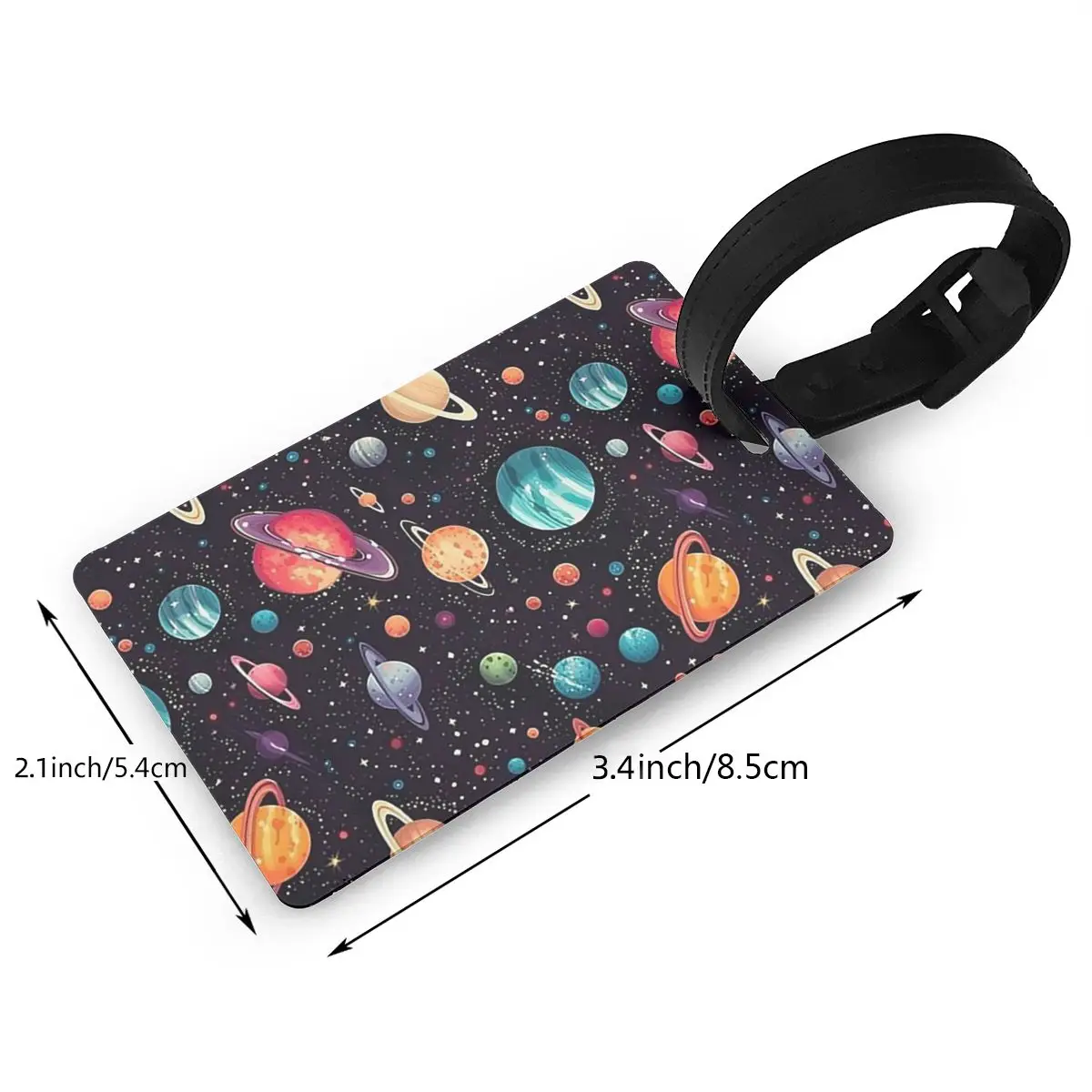 ระบบสุริยะ Space Planets Universe แท็กกระเป๋าเดินทางอุปกรณ์เสริมกระเป๋าเดินทาง Baggage Boarding Tag ผู้ถือป้าย ID ชื่อที่อยู่