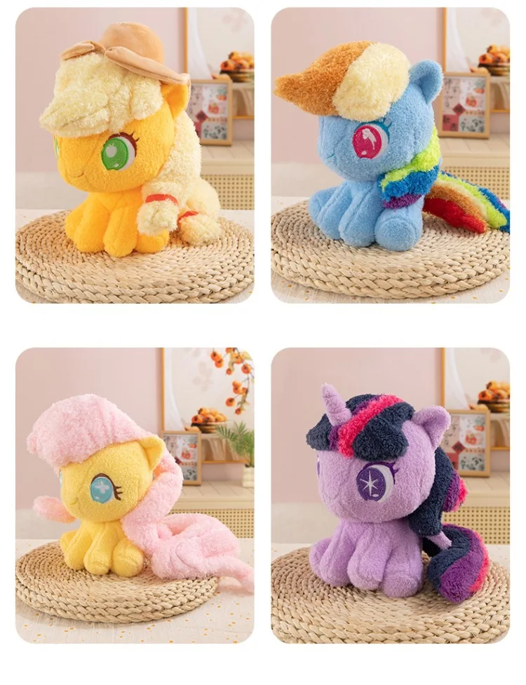 28/36cm Neue My Little Pony Q-Version Plüsch-Sitzpuppen Spielzeug Anime-Figuren Twilight Sparkle Rainbow Dash Applejack Puppen – Detail 10