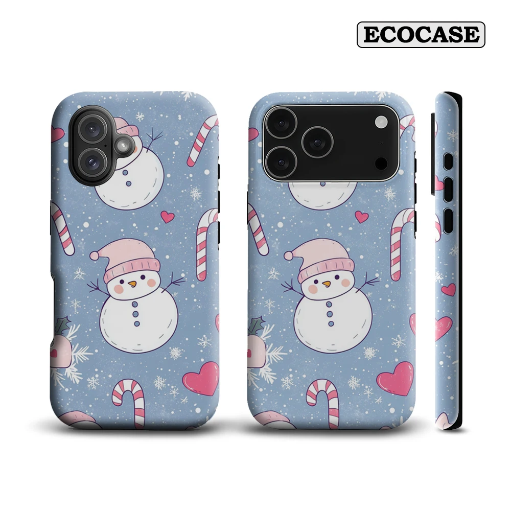 أحمر الخدود عيد الميلاد ثلج IPhone17 يجب أن يكون لديك جراب هاتف آيفون 17 16 15 14 13 12 Pro Max Plus غطاء خلفي مزدوج الطبقة