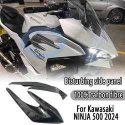 For Kawasaki NINJA 500 2024 100%Carbon fiber side panel, spoiler front cover, small panel, air deflector, motorcycle accessories