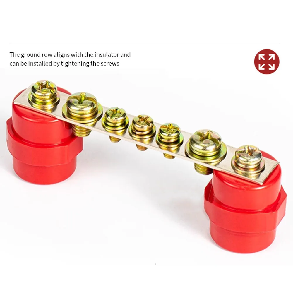 10Pcs Red Busbar Insulators SM-25 M6 High Strength Polyester Spacer Insulators Made Of BMC Material With Good Insulation