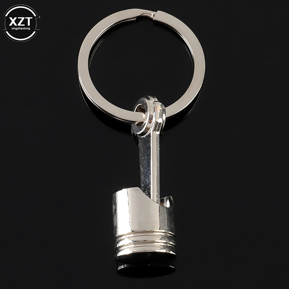 Fashion Zinc Alloy Engine Silvery Piston Key Ring Chain Keychain Key Silver Available European For Men Gift Trinkets