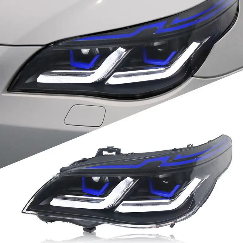 BMW 5 Series E60 03-10 headlight assembly Plug and Play Thunder Edition LED daytime running lights turn signal light