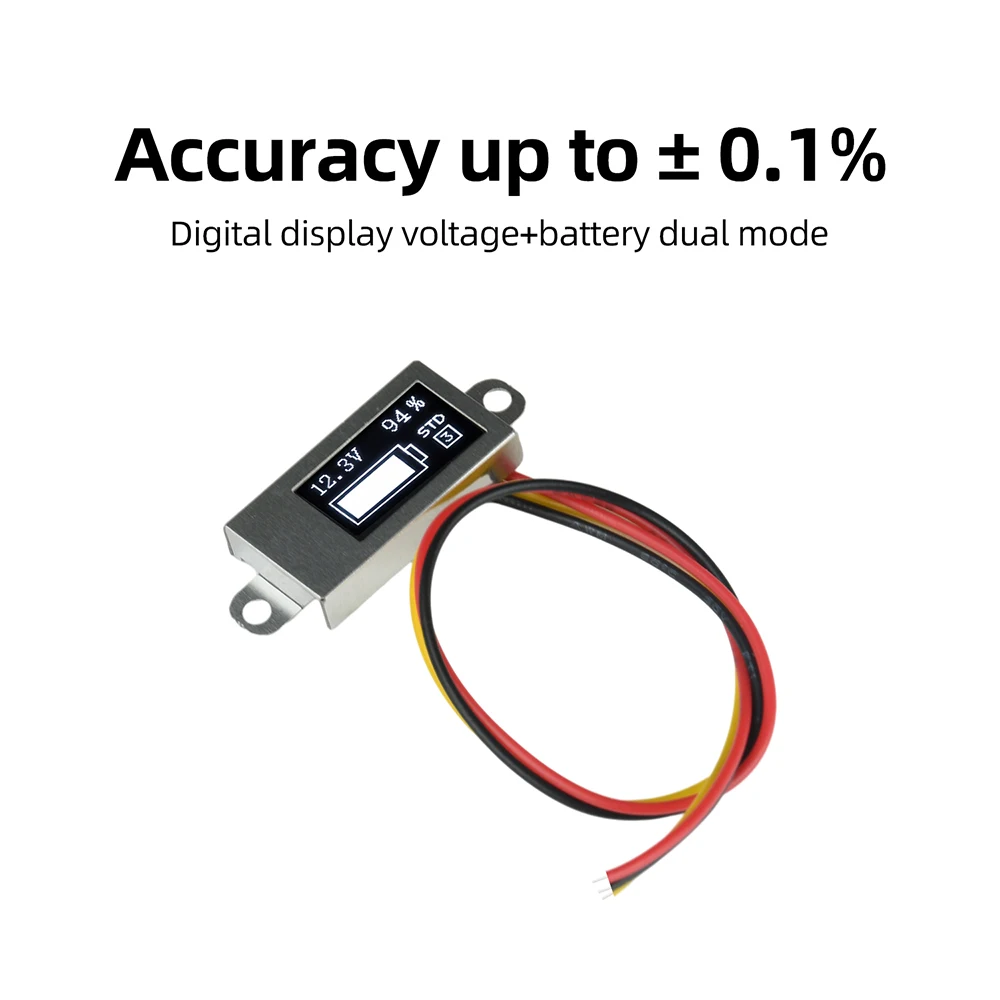 DC 0-30V Ultraflaches Mini Digitales Spannungs- und Batteriemessgerät mit 0,5-Zoll OLED-Display, Einstellbar 1-6S, Prozentuale Batterieanzeige – Detail 14