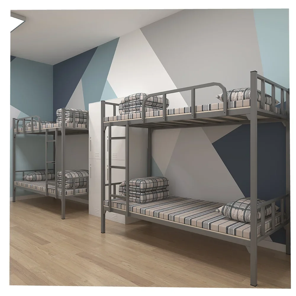 Modern Design School Furniture Dormitory Metal Bunk Bed with Customized Style Time Packing