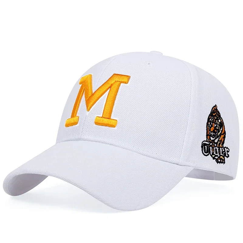 New Fashion Baseball Cap Cotton Snapback Hat Sun Hat Spring Summer M Letter Embroidery Dad Hats Hip Hop Tiger Caps for Men Women