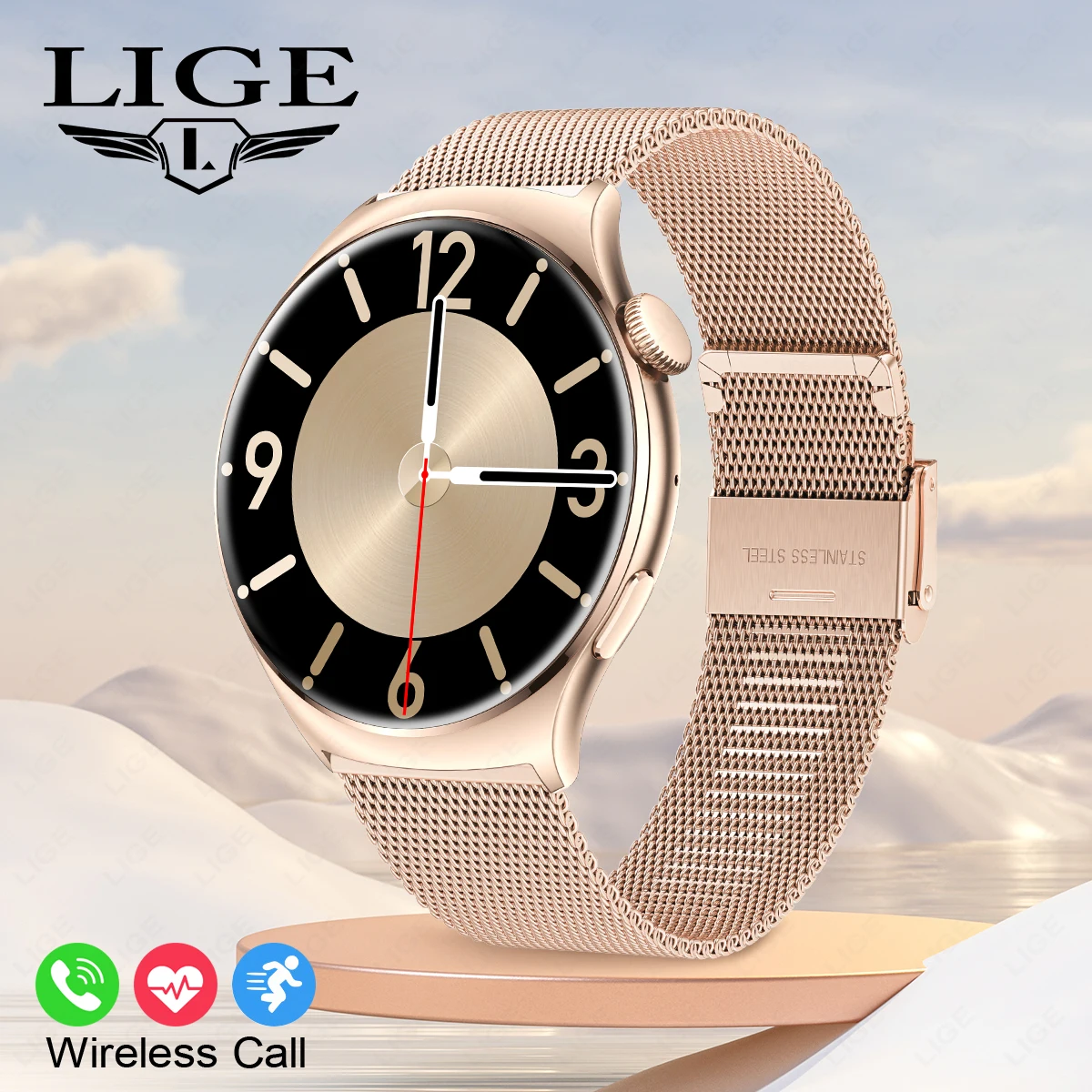 LIGE Smart Watch donna Bluetooth Call Voice Assistant orologi da uomo monitoraggio della salute sport Fitness Tracker Smartwatch per donna