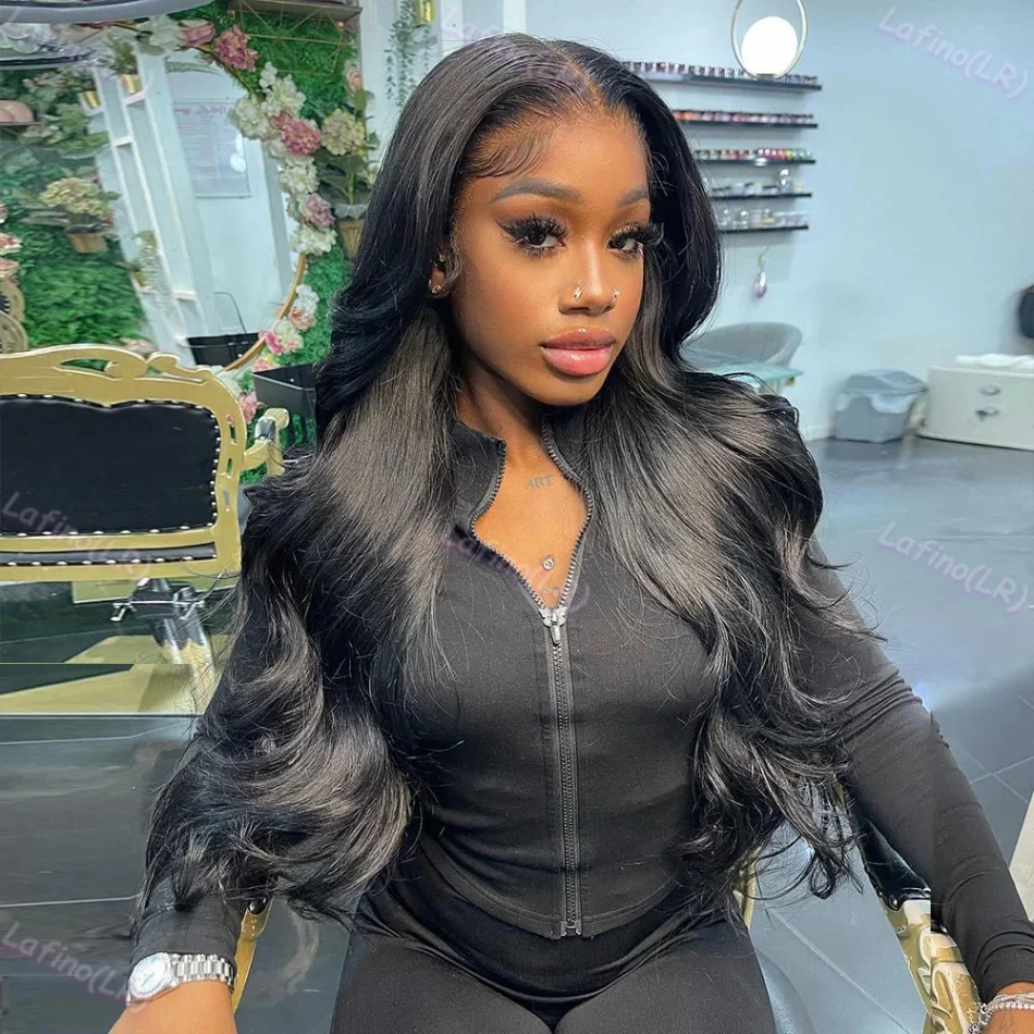 13x6 HD Transparent Body Wave Lace Frontal Wigs Human Hair 28 30 32 Inch 13x4 Lace Front Wig Brazilian Natural Black 200 Density