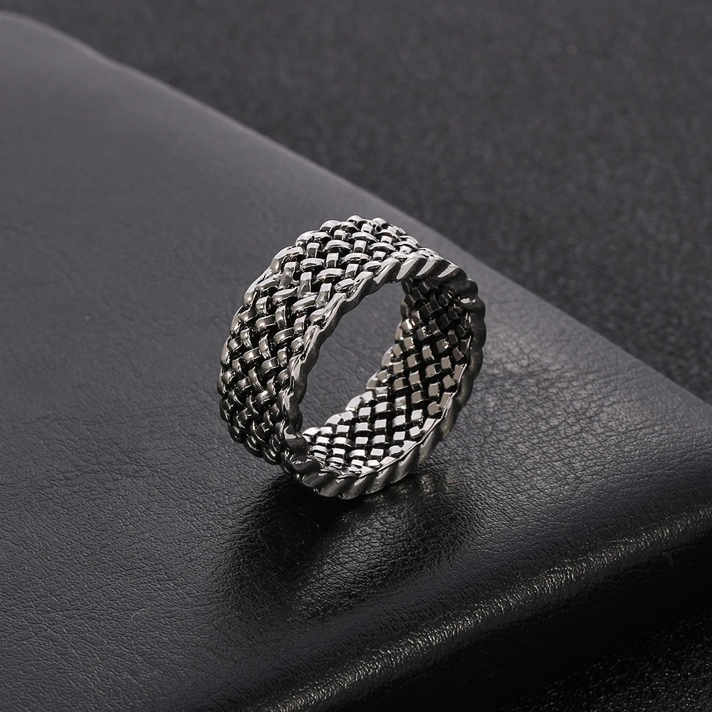 Vintage Punk Braided Twist Rings Creative Infinite Interweaving Male Rock Ring Ancient Golden Party Jewelry Gift For Friends