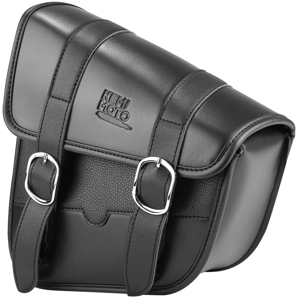 Motorcycle Swingarm Bag Left Side Solo Bags Retro Leather Swing Arm Saddlebag for Softail Dyna Low Rider Motorcycle Accessories