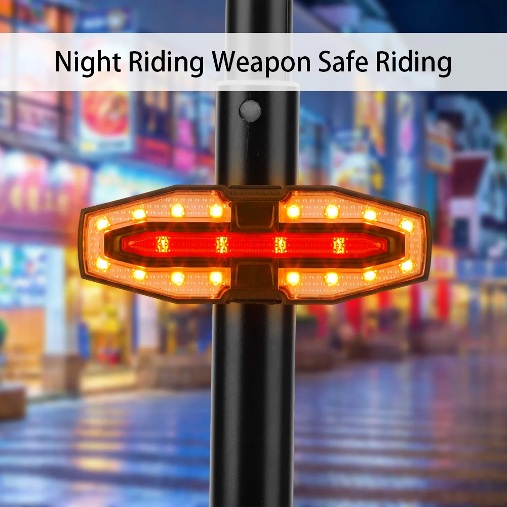 بدوره إشارة لمبة خلفية USB قابلة للشحن مقاوم للماء E-سكوتر السلامة تحذير الذيل ضوء LED مصباح تحذير لشاومي M365 برو 2 MI 4 #4