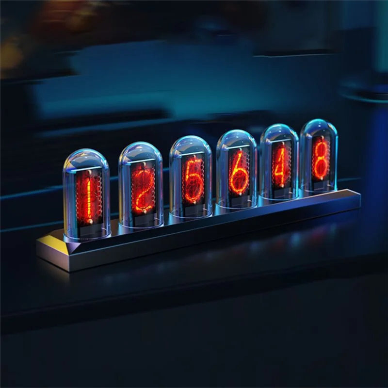 

ABFS Nixie Tube Clock RGB LED Glow IPS Color Screen DIY Analog Digital Tube Night Light Desktop Home Decor Game Lighting