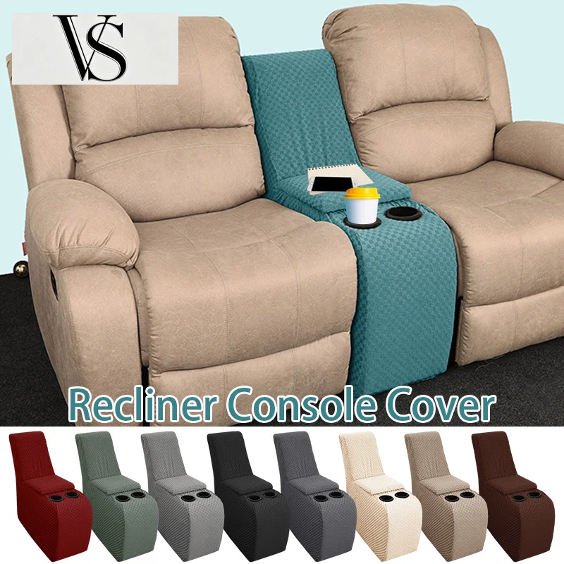 Additional Console Recliner Cover for Couch with Holder Cup and Storage All-Inclusive Middle Elastic Reclining Slipcover Console