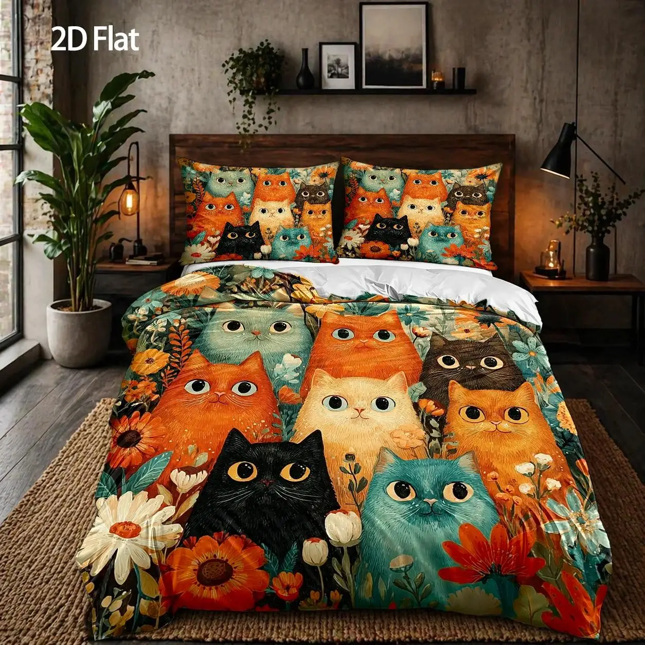3Pc Blue White Tiger Rose Theme Duvet Cover Set, Three-Piece Bedding Set (1*Duvet Cover + 2*Pillowcases), Suitable for All Seasons, Machine Washable, with Invisible Zipper, Large Double Bed Cover Bedding Set, Universal Duvet Cover Set for Home, Dormitory, Master Bedroom, Guest Room, Cross-Border Hot Selling Dreamy Starry Sky Water Pattern White Tiger Rose Duvet Cover Set, 2D Flat Print