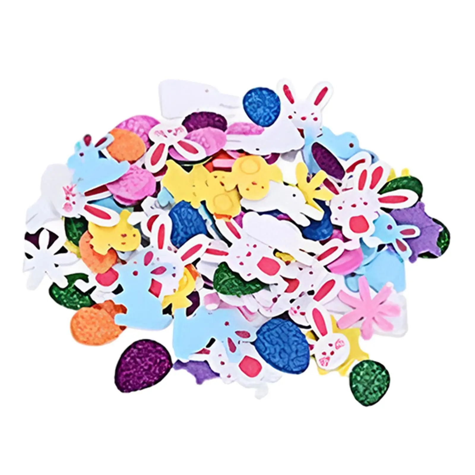 Easter Stickers Self Sticky Easter Egg Bunny Stickers Decals Mixed Colorful Easter Decoration for Laptop Envelope Gifts Tag