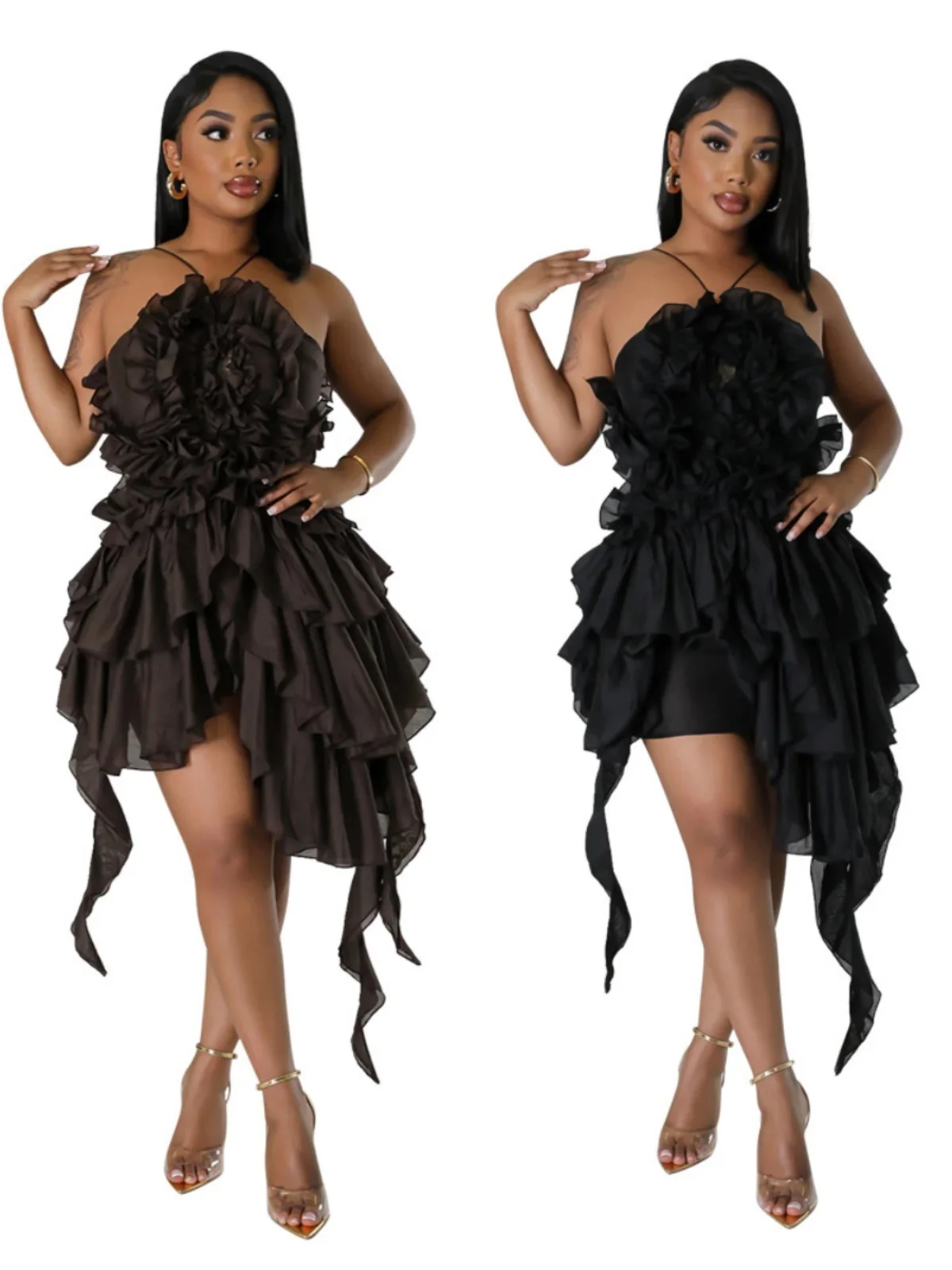 

Сексуальное летнее платье без бретелек с асимметричным подолом, прямое, из ткани, без рукавов, женское, цельное, модное