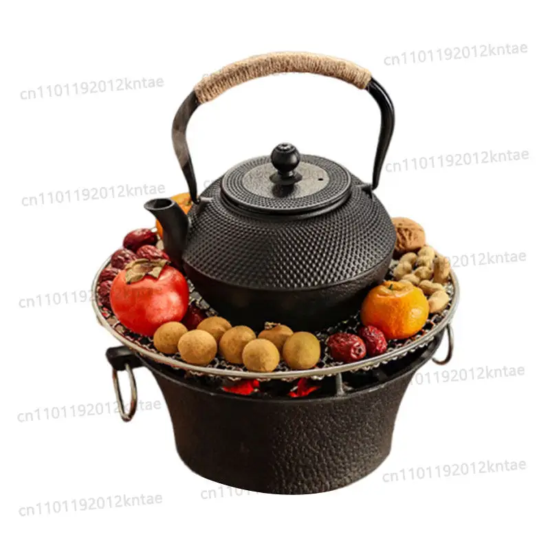 Winter fireside tea making for homeindoorclassy cast iron teapot tea making stove utensils complete set of fire stove suit