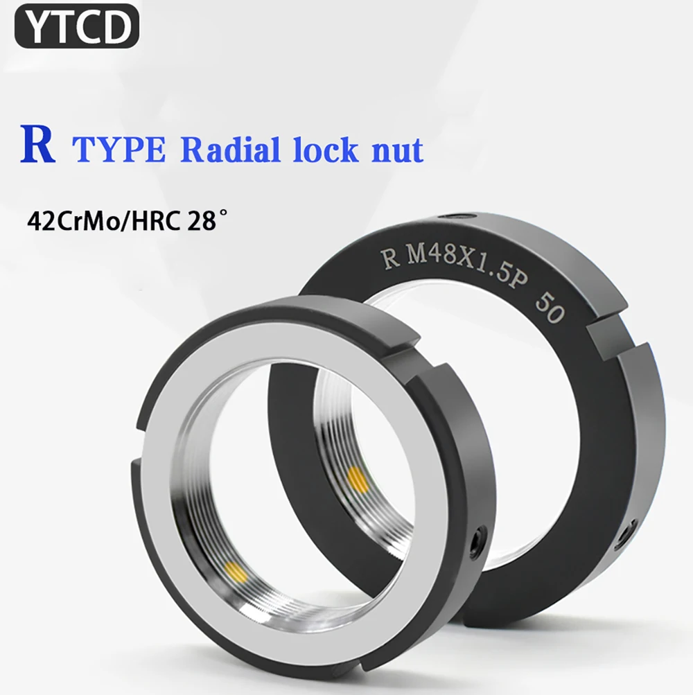 Lock Nut R-Type Radial Precision Locking Anti-Loose Round Screw Nut 42CrMo Material Round Nut M6 M10 M8 M10 M12 M14 15 16 17 18