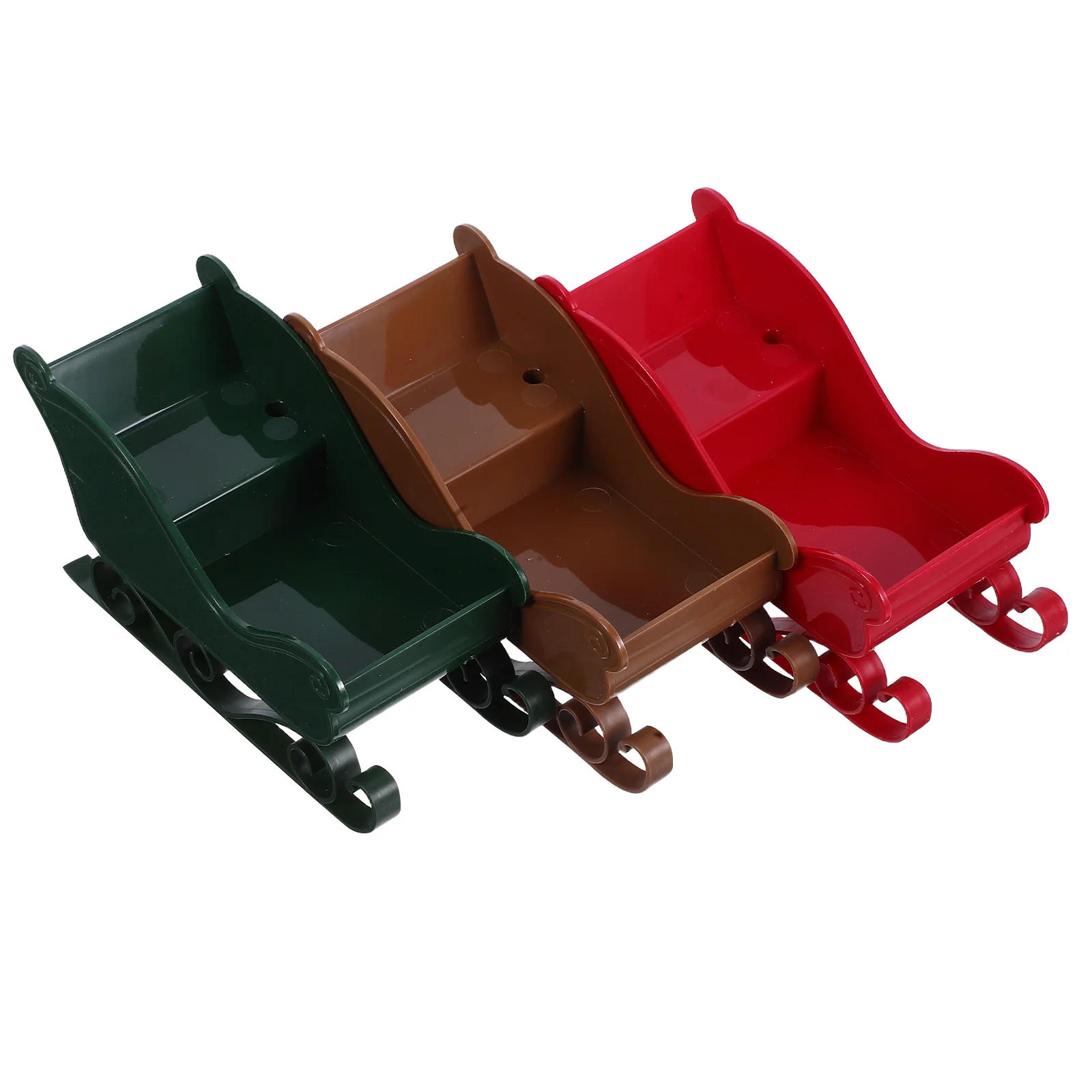 3 قطع من زينة مزلقة عيد الميلاد بتصميم فريد من نوعه على سطح الطاولة لتزيين الرف لمستلزمات حفلات العطلات زلاجات عيد الميلاد