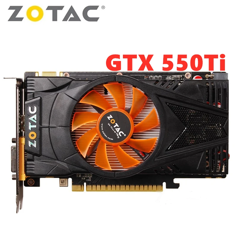 Video Card ZOTAC GTX 550 Ti 1GB GPU GDDR5 Graphics Card for NVIDIA Map GeForce GTX550 Ti Graphics Screen Cards Desktop Computer