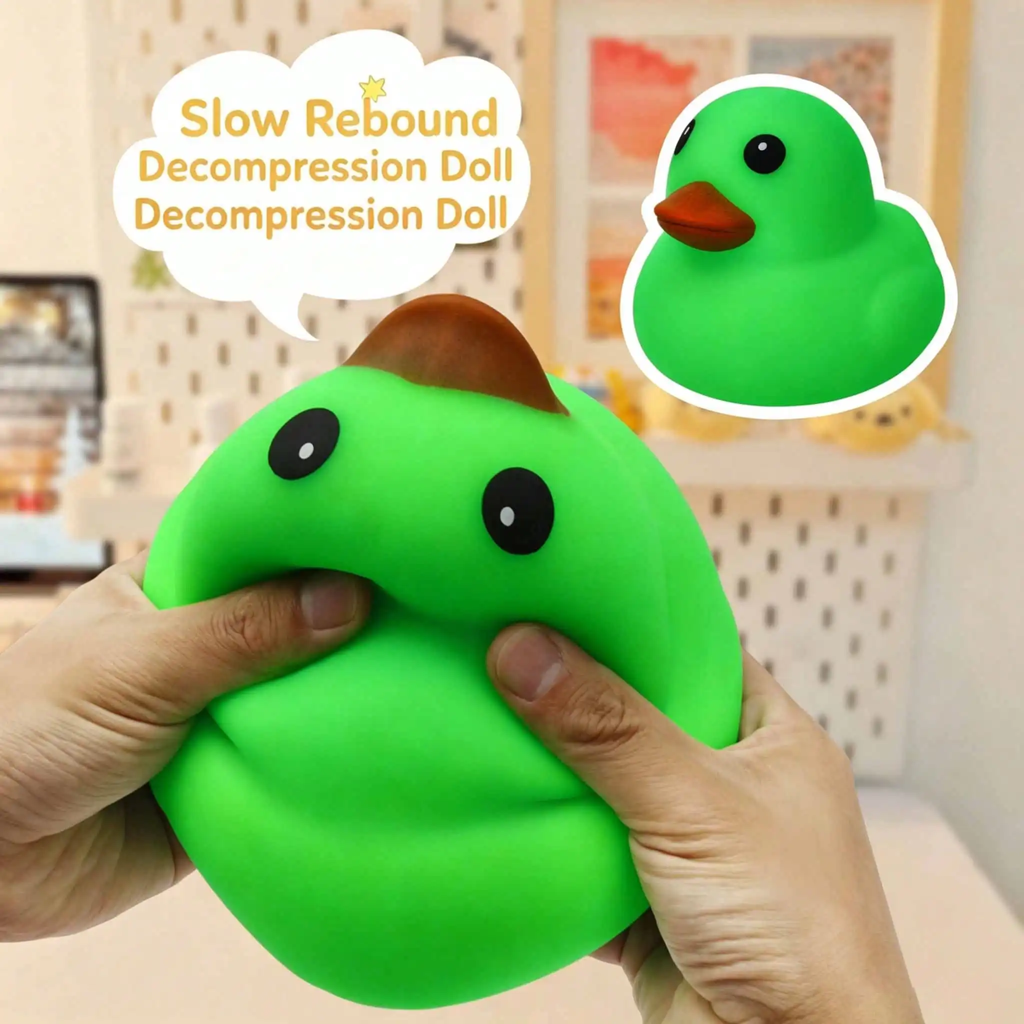 1 juguete de pato jumbo, juguete sensorial creativo de rebote lento para aliviar el estrés, adecuado para todas las edades, puede aliviar la ansiedad, juguete sensorial para apretar, juguete relajante, se puede utilizar como relleno de caja de regalo, regalo de cumpleaños, recompensa para el aula, calcetín de Navidad